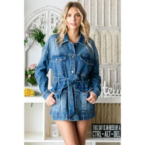 Belted Denim Utility Jacket