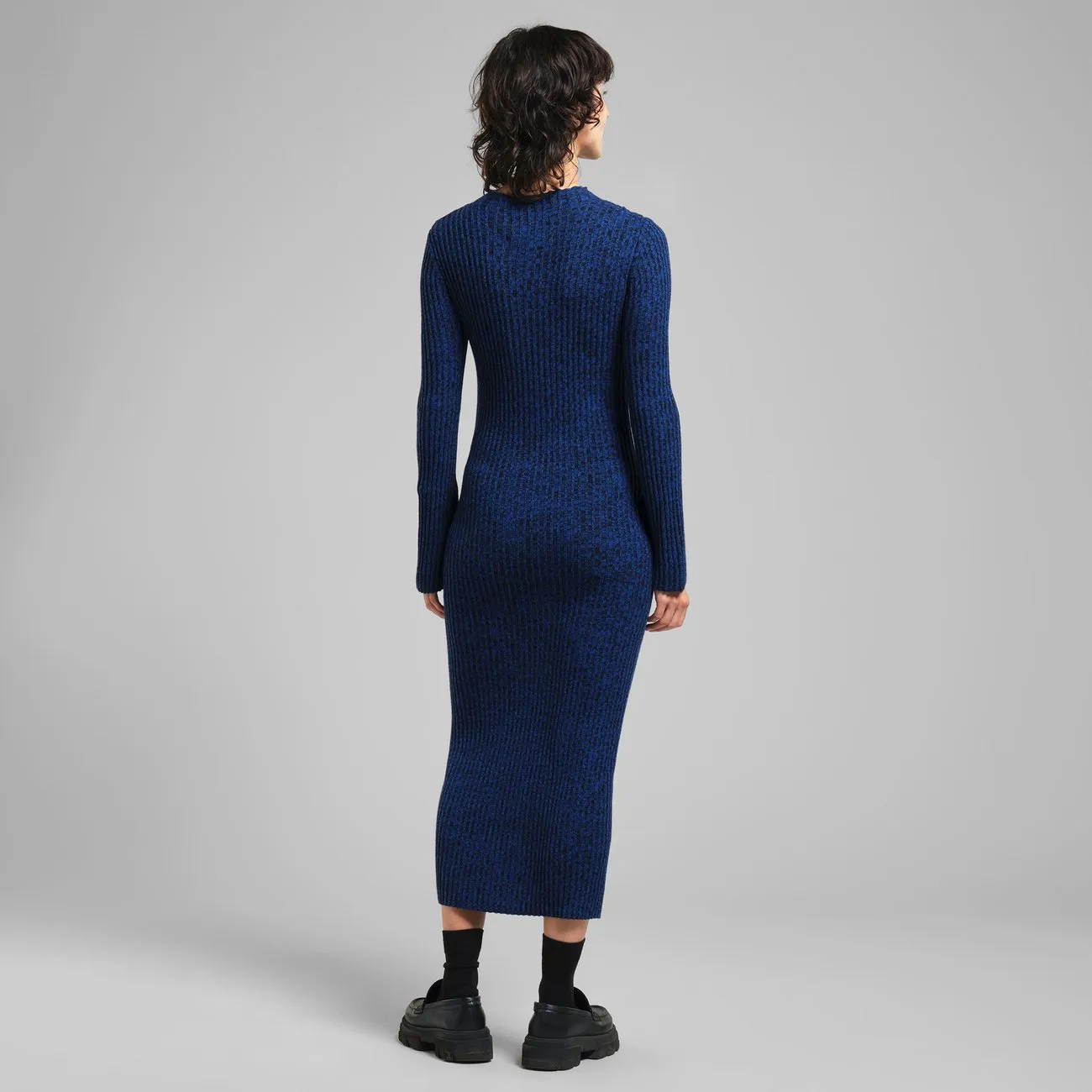 Blue Rib Knit Dress