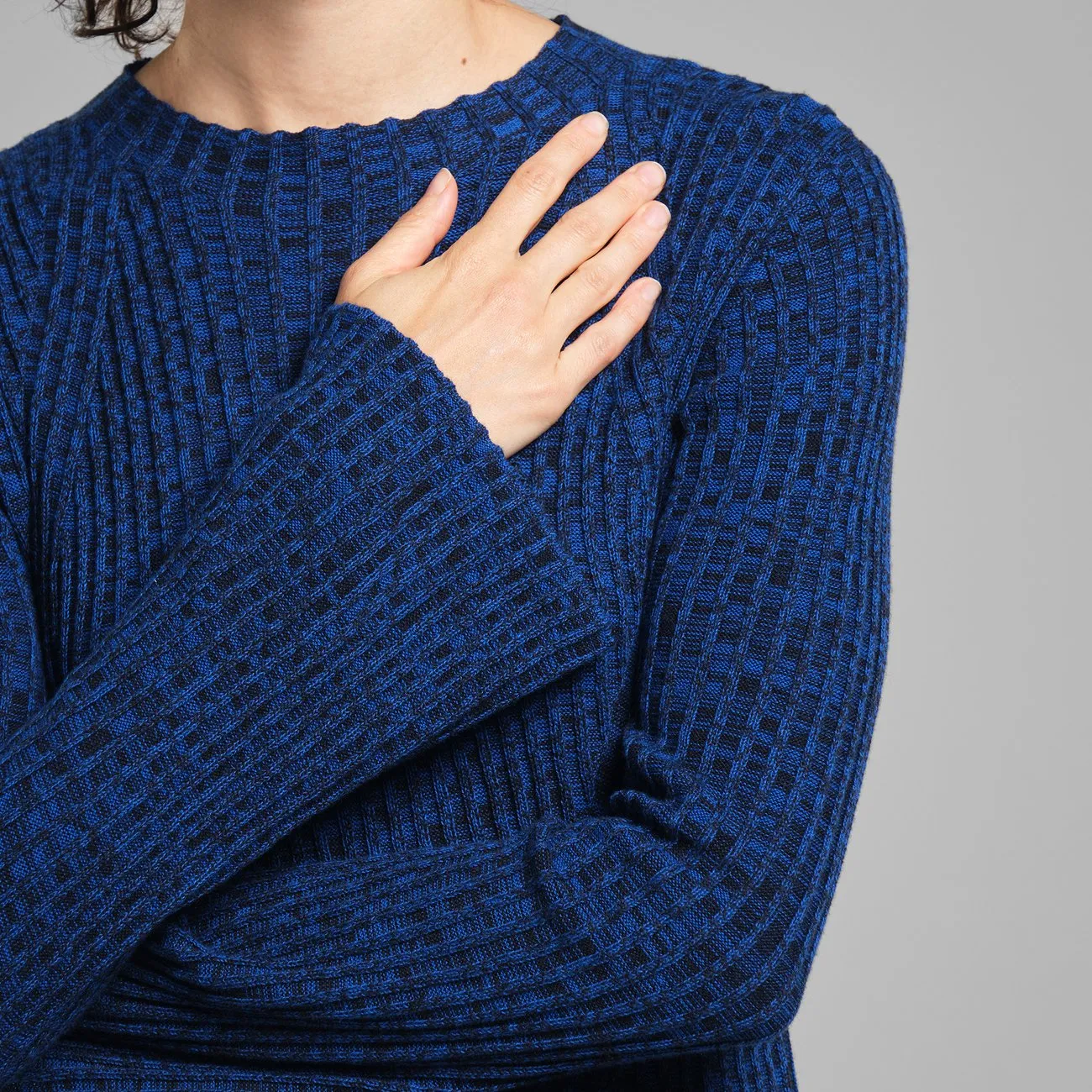 Blue Rib Knit Dress