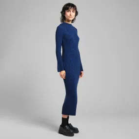 Blue Rib Knit Dress