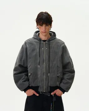 Damaged Bomber Cotton Jacket