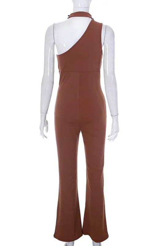 JA147 Halter Cutout Jumpsuits