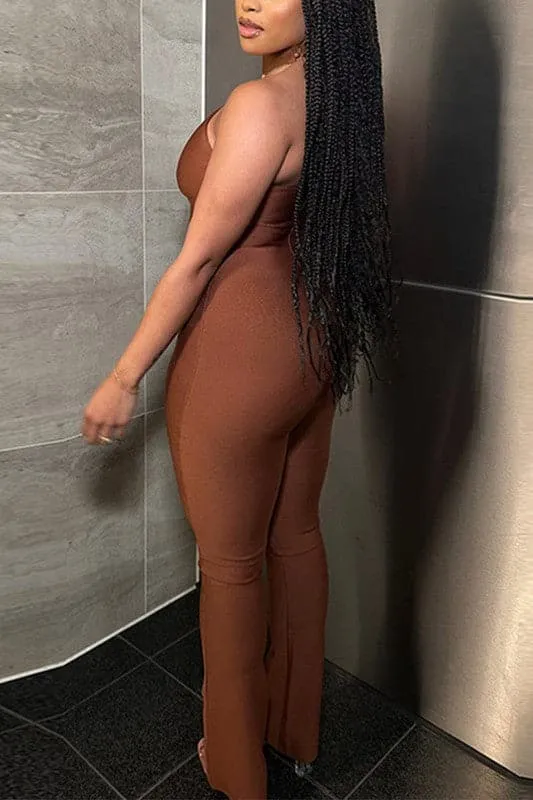 JA147 Halter Cutout Jumpsuits