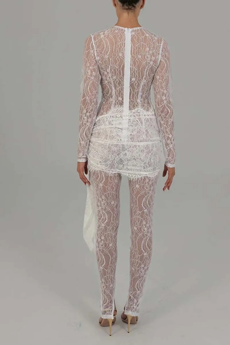 JH862 Lace See-Through Jumpsuit
