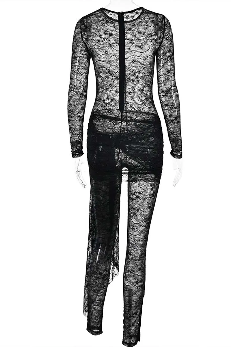 JH862 Lace See-Through Jumpsuit