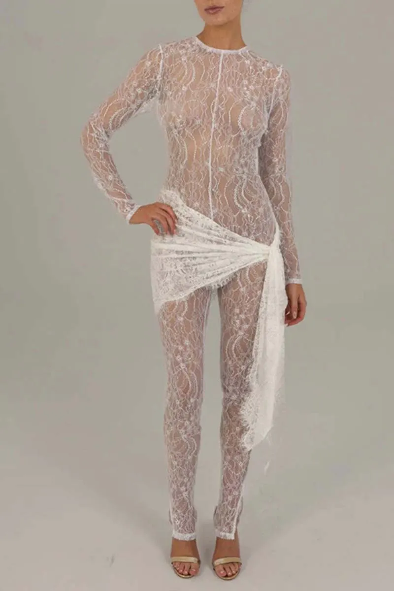 JH862 Lace See-Through Jumpsuit