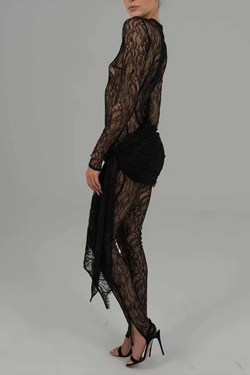 JH862 Lace See-Through Jumpsuit