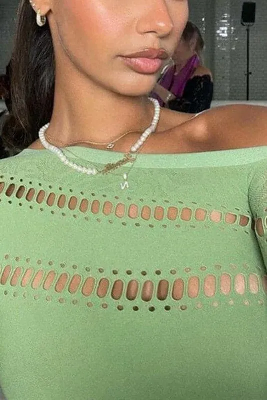 JX129 Lace Mesh Long Sleeve Rompers