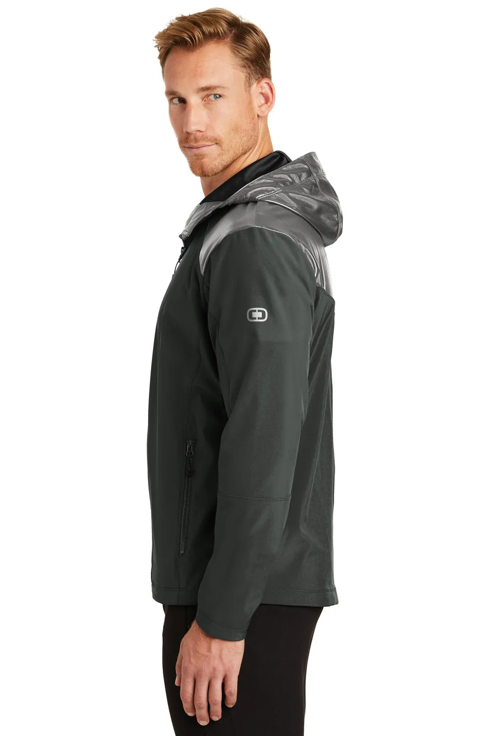 Ogio Mens Endurance Liquid Wind & Water Resistant Full Zip Hooded Jacket - Blacktop - Closeout