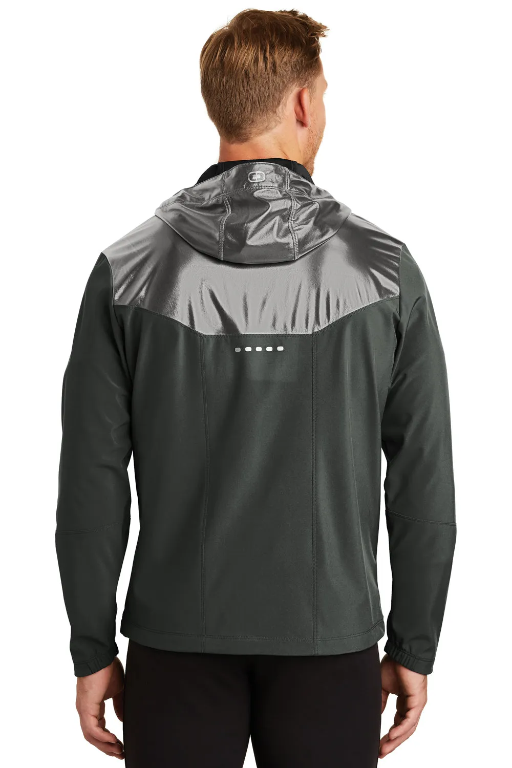 Ogio Mens Endurance Liquid Wind & Water Resistant Full Zip Hooded Jacket - Blacktop - Closeout