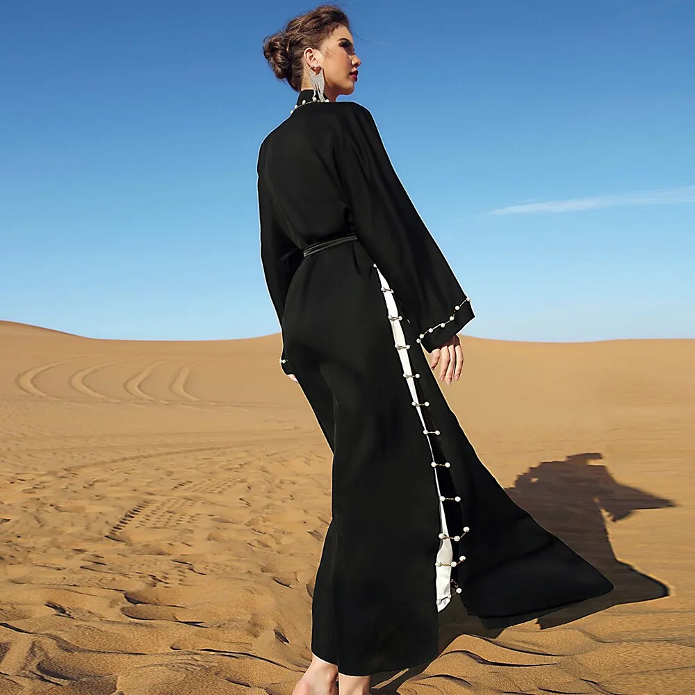 Open Black Women's Abayas Dress