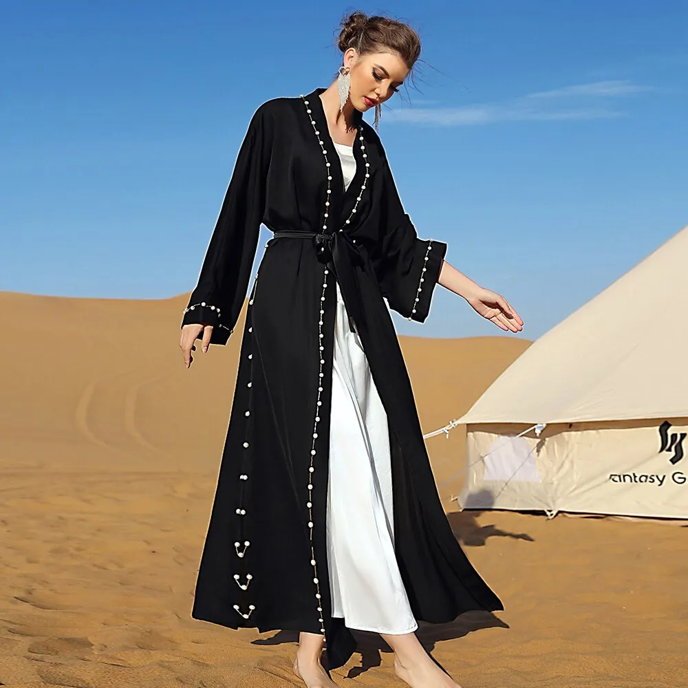 Open Black Women's Abayas Dress