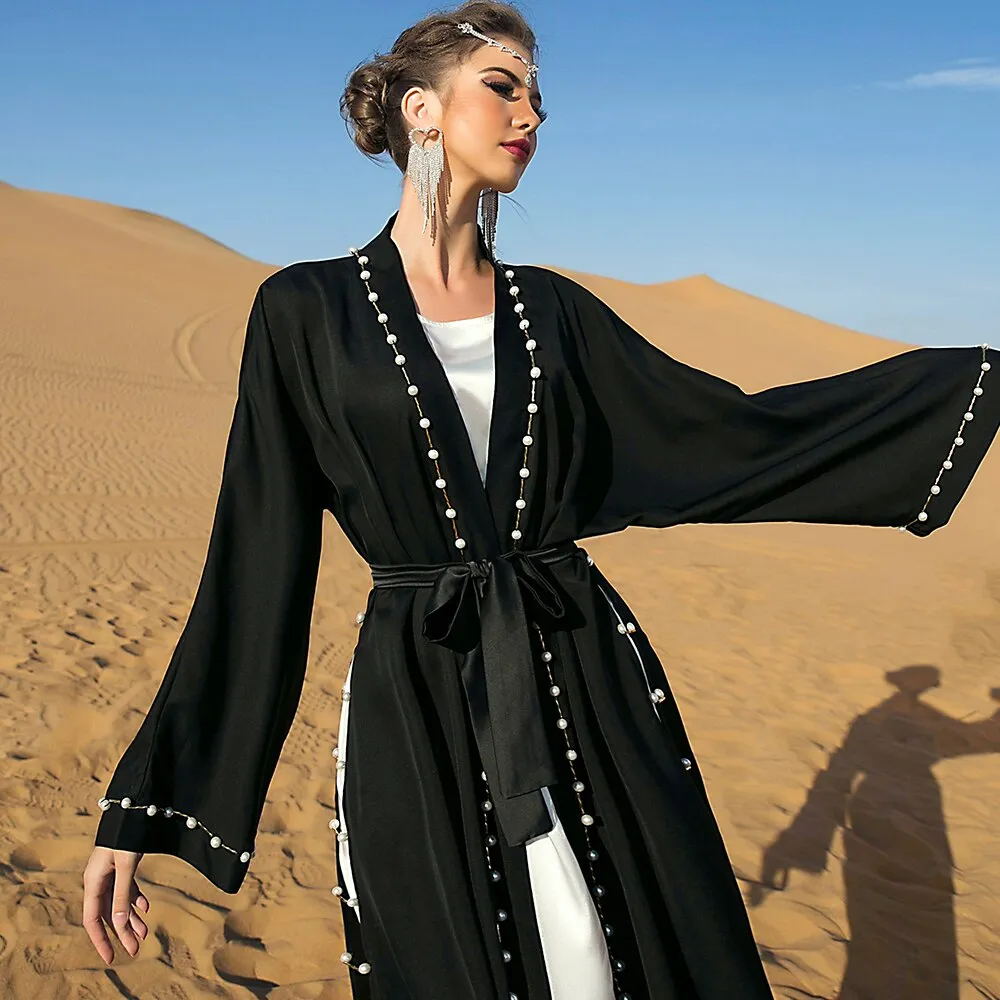 Open Black Women's Abayas Dress