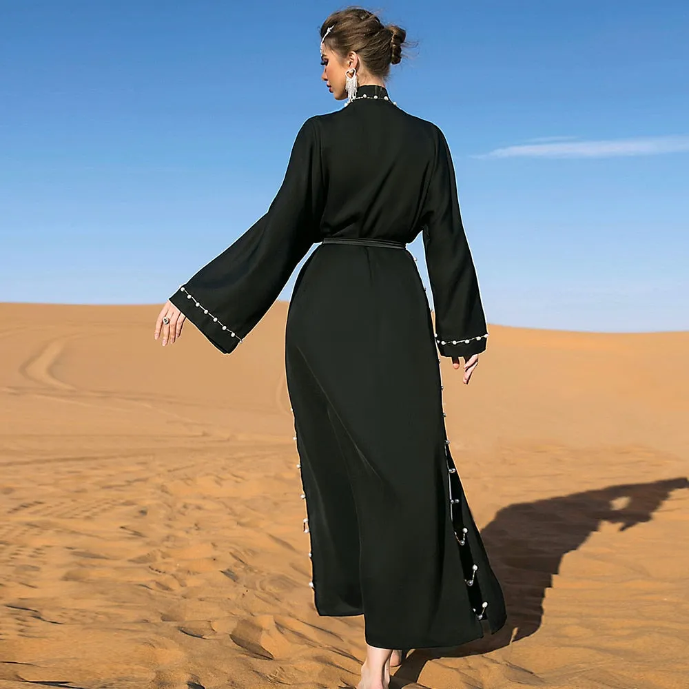 Open Black Women's Abayas Dress