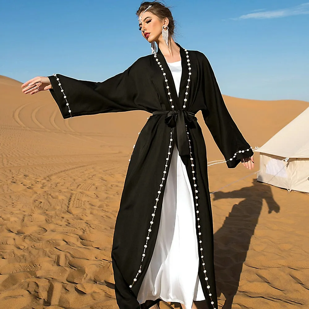 Open Black Women's Abayas Dress