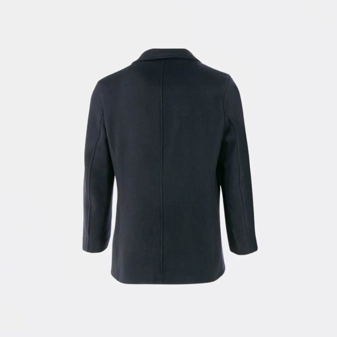Single Breasted Car Coat (Navy)