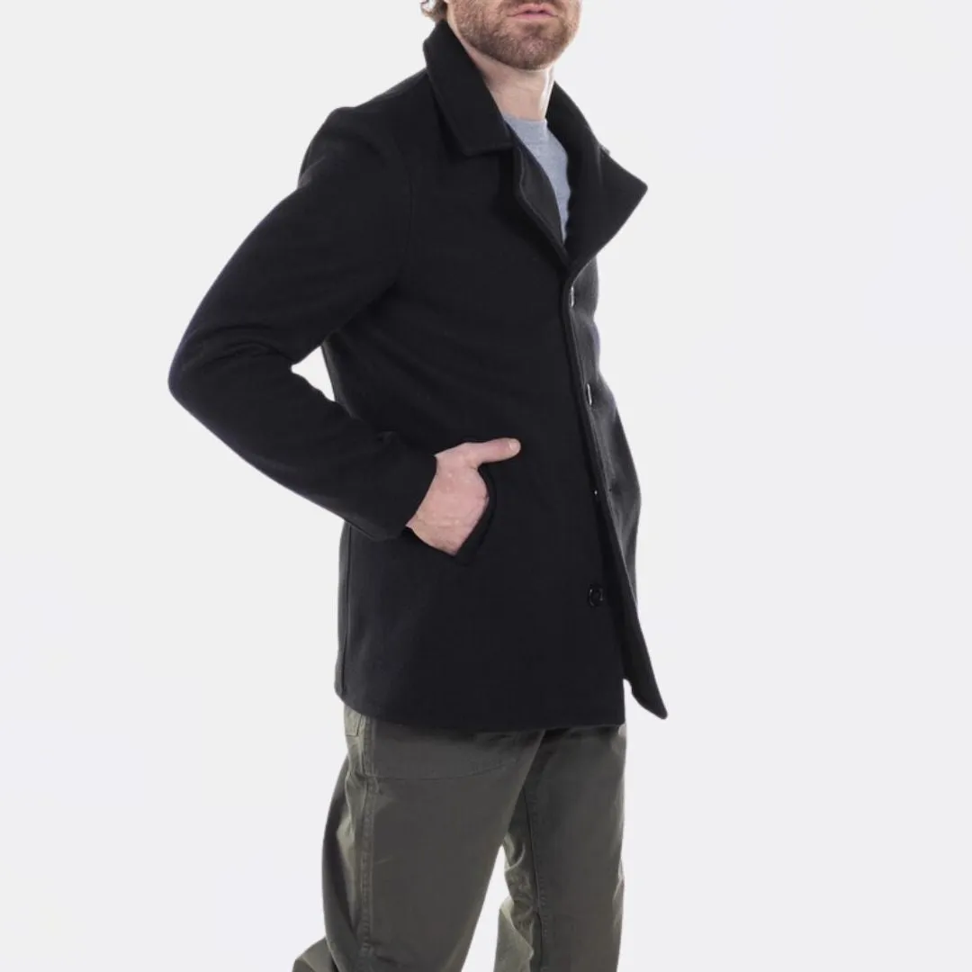 Single Breasted Car Coat (Navy)