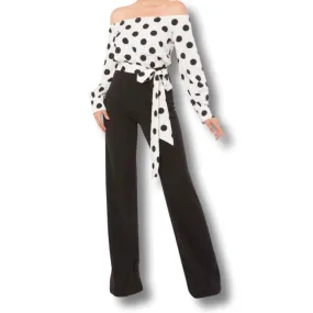 WOMEN "Timeless Black & White Polka Dot Jumpsuit"
