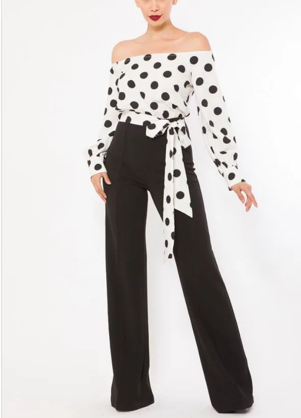 WOMEN "Timeless Black & White Polka Dot Jumpsuit"
