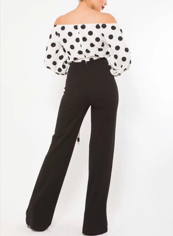 WOMEN "Timeless Black & White Polka Dot Jumpsuit"