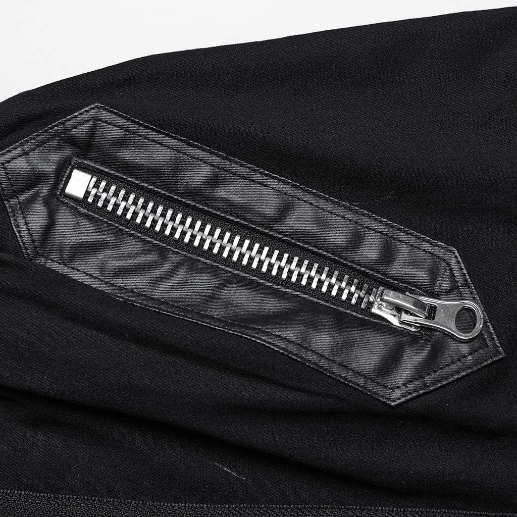Women's Punk Stand Collar Patch Jacket