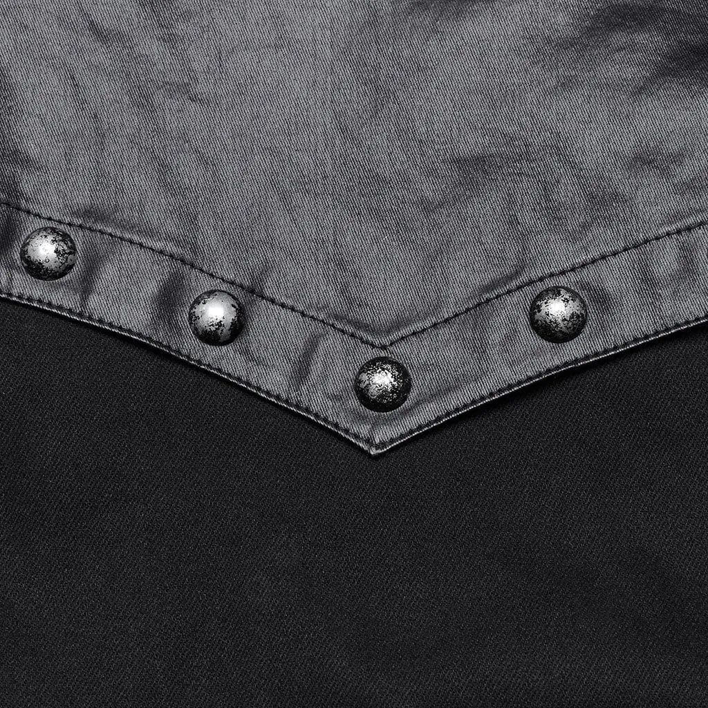 Women's Punk Stand Collar Patch Jacket